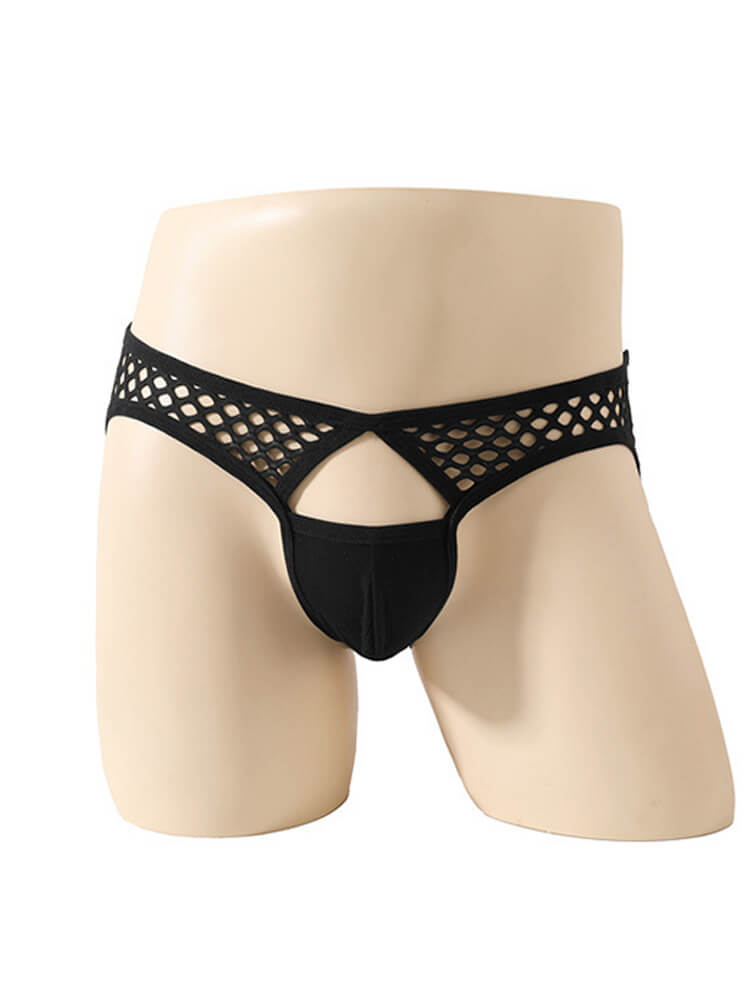 Men's Sexy See-Through Mesh Revealing Buttocks Thong