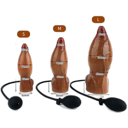 Yiren - Inflatable Dildo – Realistic Brown Expanding Dildo