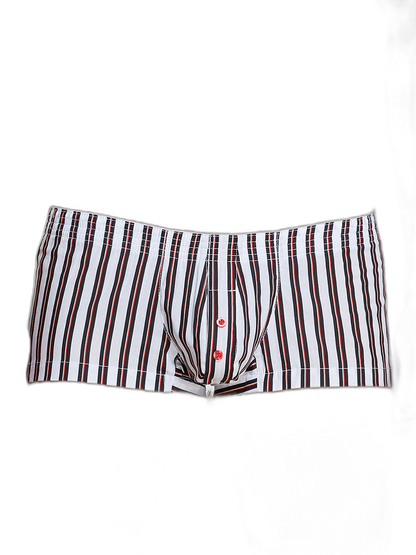 Men's Color Stripes Trunks With Button Fly