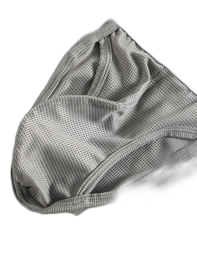 3 Pack Men's Ultra-Soft Breathable Mesh Ice Silk Briefs