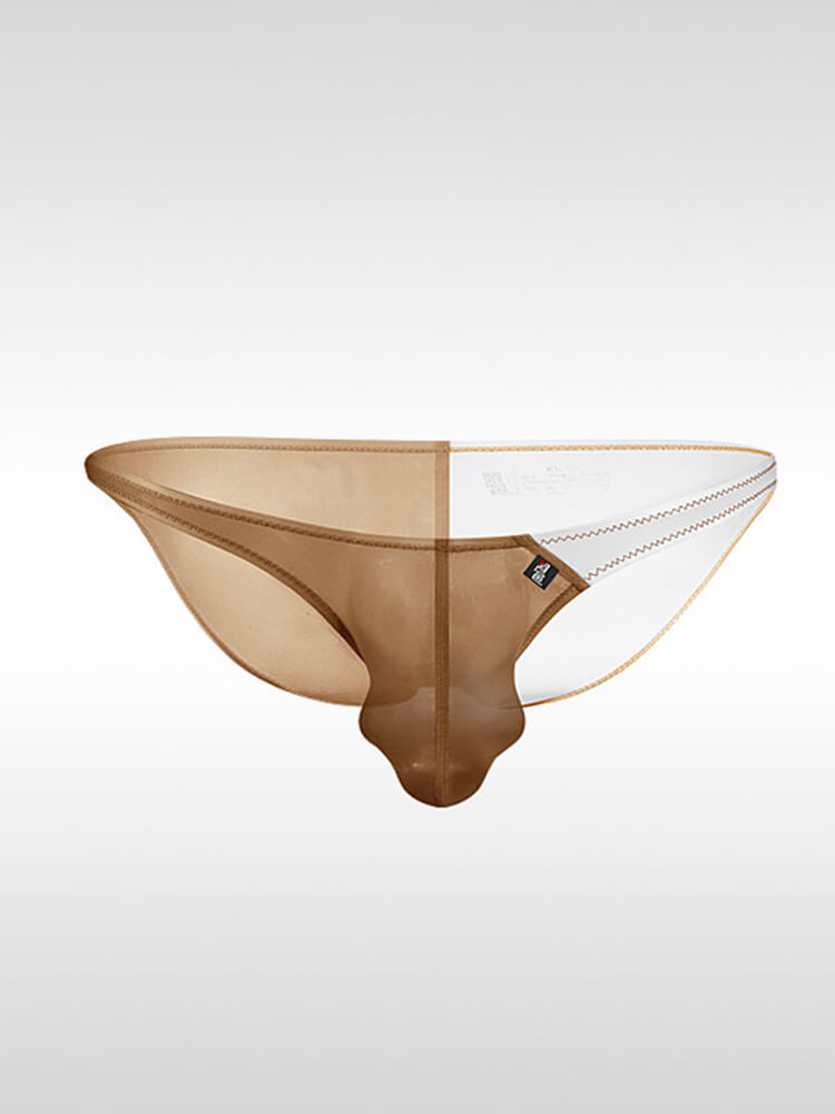 Men's Low-Rise Seamless  Sheer Ice Silk Thong