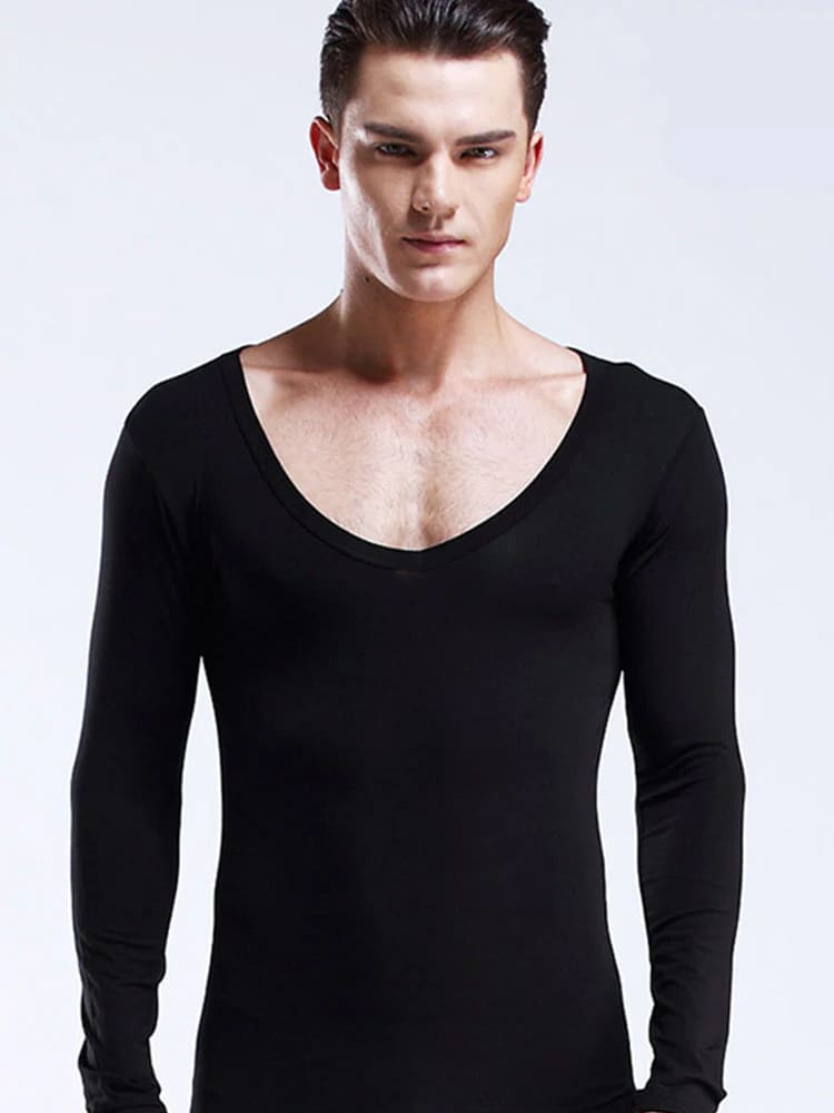 Men's Ultra Soft Low Cut V-Neck Thermal Shirt