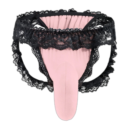 Frilly Lace Sissy Thong With Bulge Lift