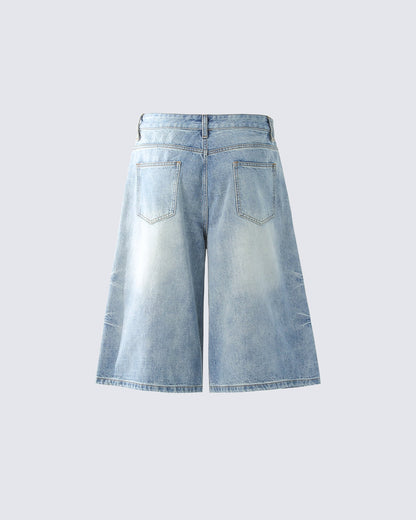 Vintage Washed Split Hem 7/10 Denim Pants