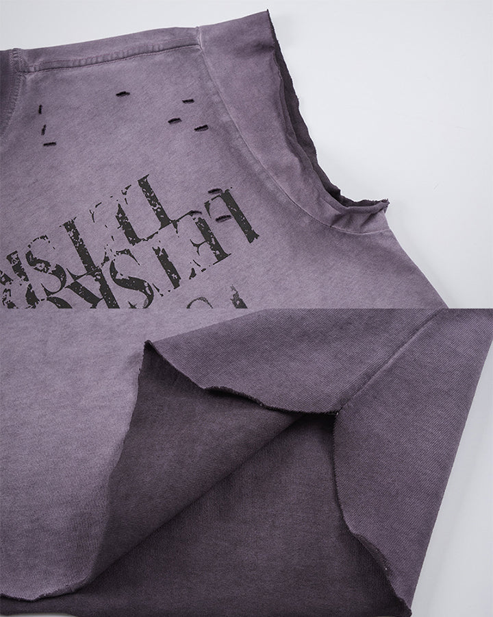 KIIKIO Vintage Washed Raw-Edge Graphic Tee