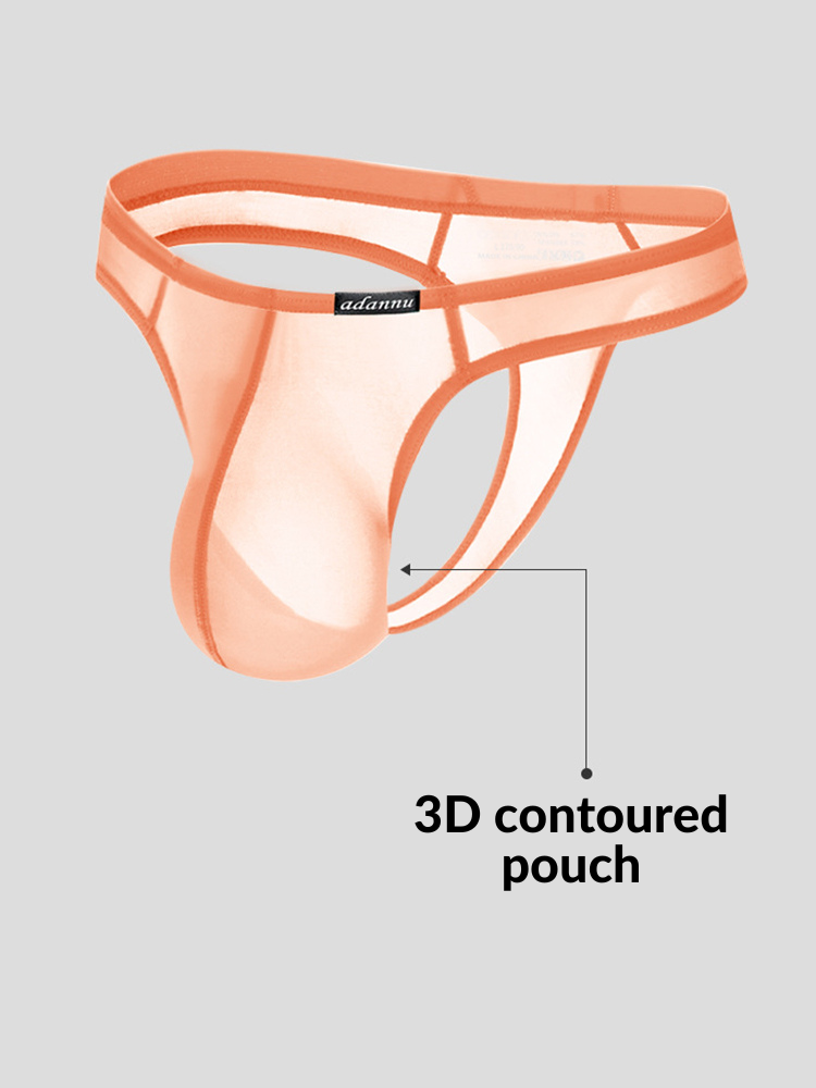 2 Pack Men's Sexy Semi-Transparent Thong