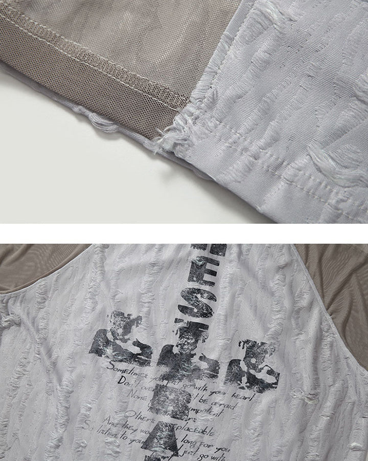 Wasteland Deconstructed Distressed Short Sleeve Tee New