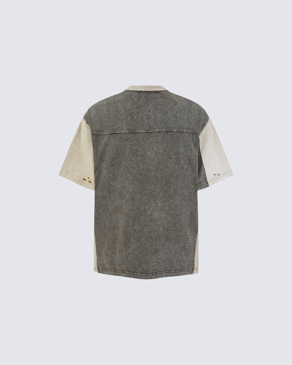Grunge Vintage Colorblock Washed Short Sleeve Tee