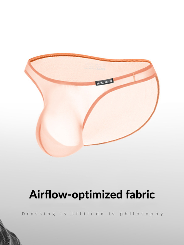 Men's Sheer Low-Rise Bikini with Contoured Pouch