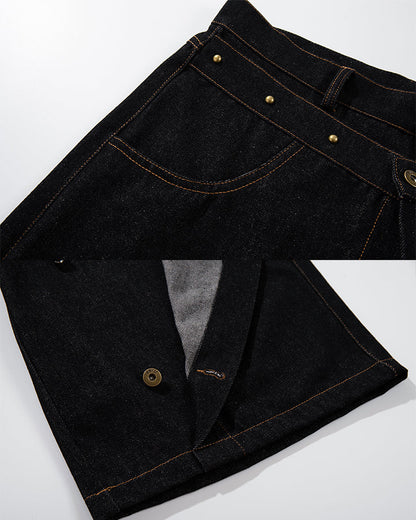 American Deconstructed Wide Leg Denim Shorts