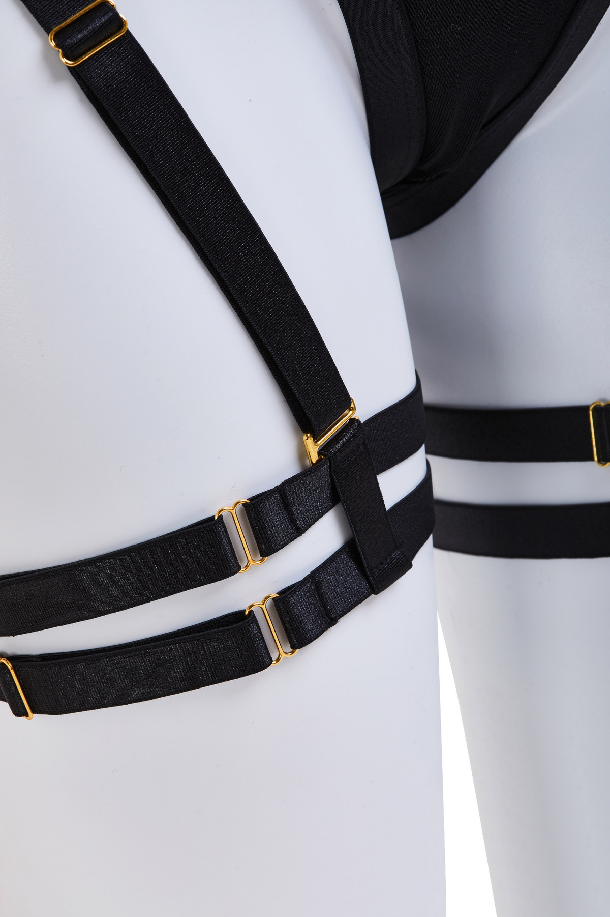 Strapped Bra, Briefs, Leg Rings Rave Lingerie Set