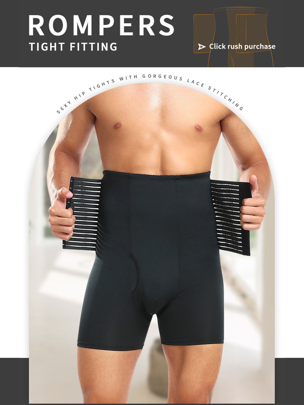 Men's Tummy Control Boxer Briefs with Open Fly