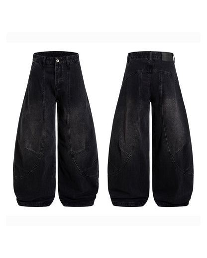 Washed Deconstructed Paneled Scythe Denim Pants