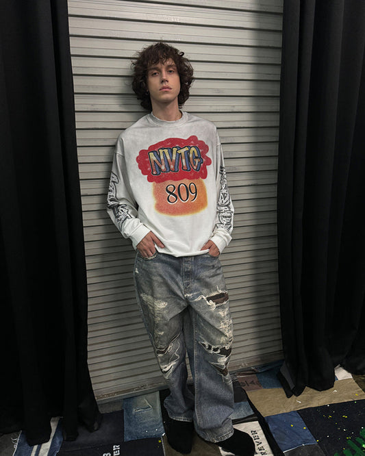 KIIKIO Y2K Star Graphic Flared Jeans