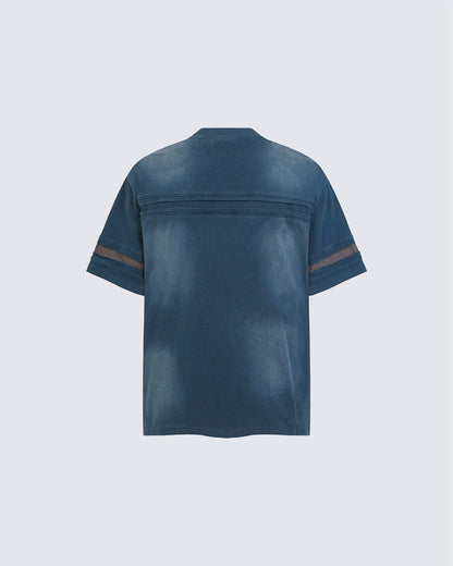 American Utility Contrast Panel Boxy New Tee
