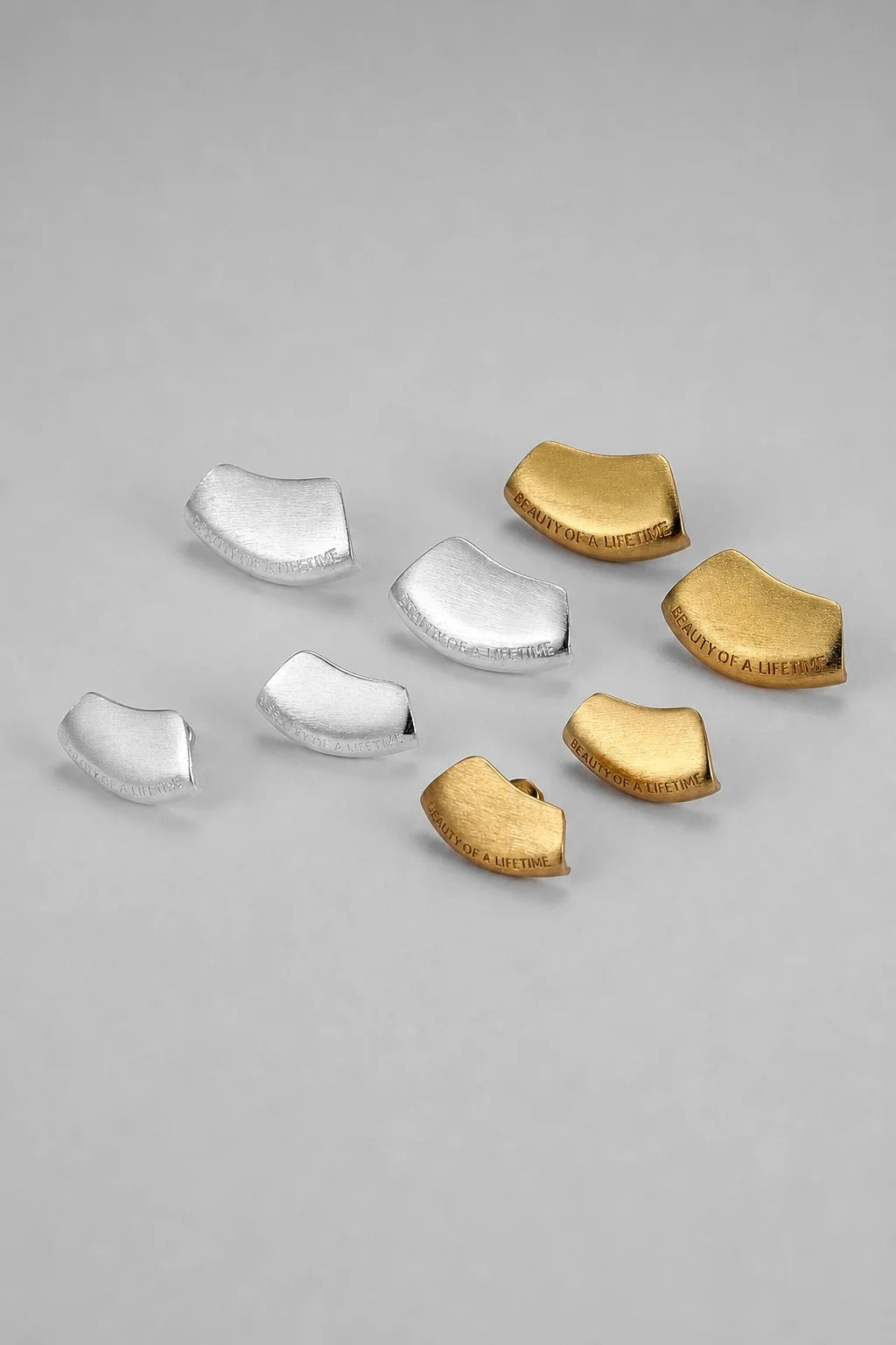 Modern Arc Earrings - Satin Finish Minimalist Jewelry,Unisex Style
