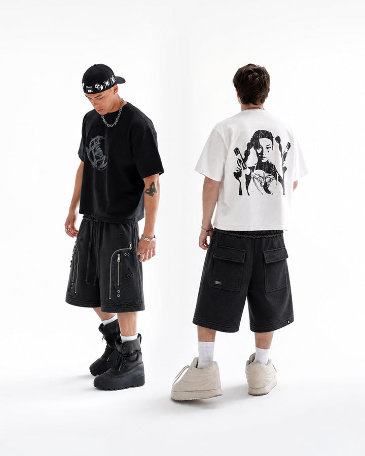 KIIKIO Utility Zipper Shorts