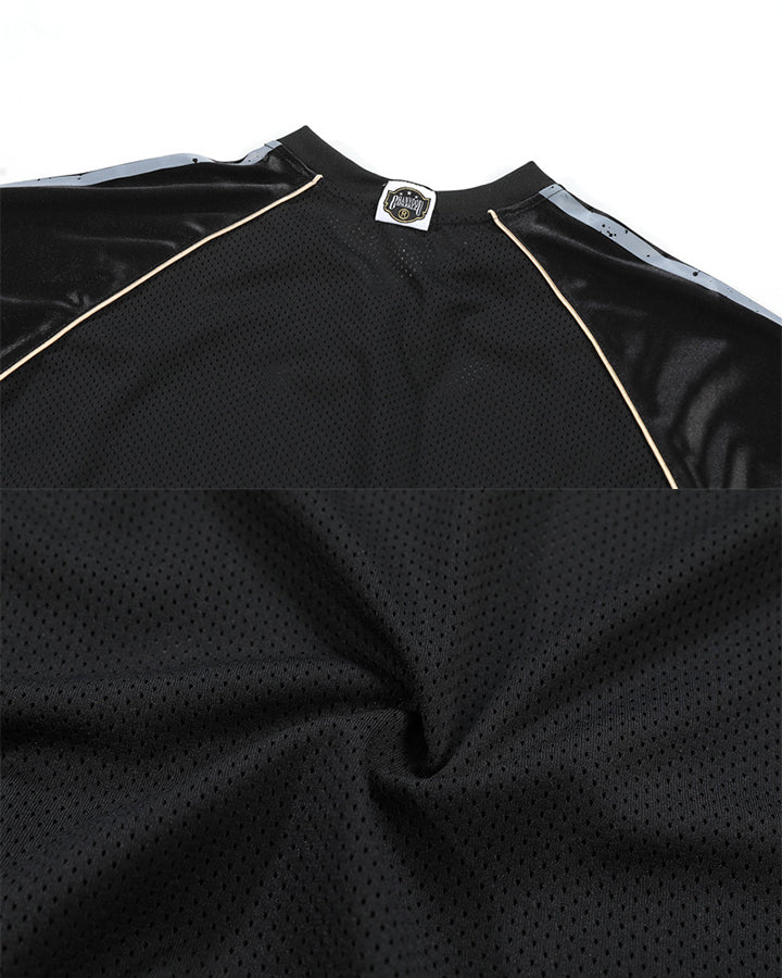 Y2K Star Patch Mesh Football Jersey Tee New