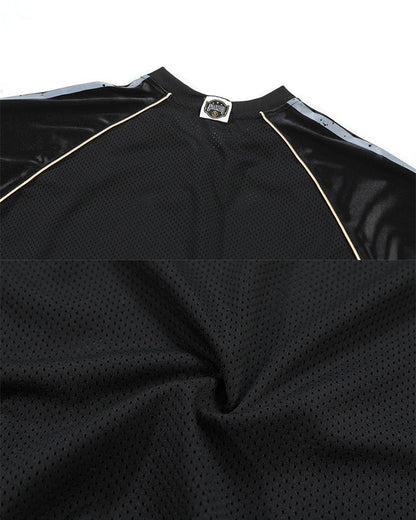Y2K Star Patch Mesh Football Jersey Tee New
