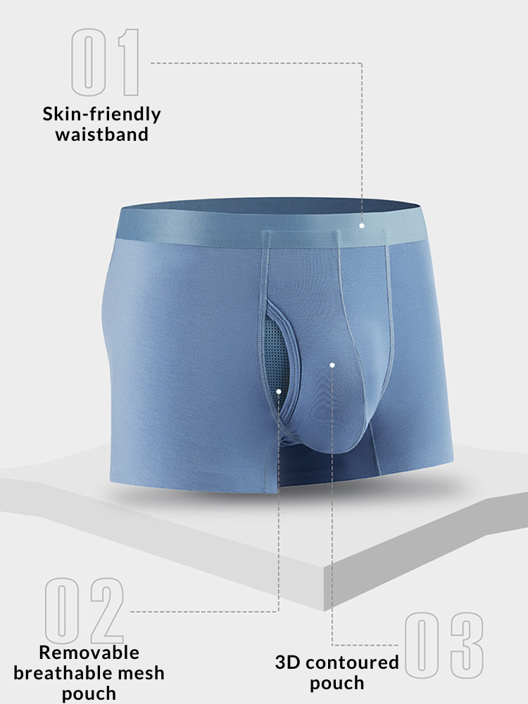 3 Pack Separation Design Support Pouch Boxer Briefs