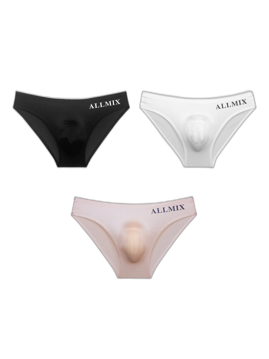 3 Pack ALLMIX Men's Sport Seamless Pouch Briefs