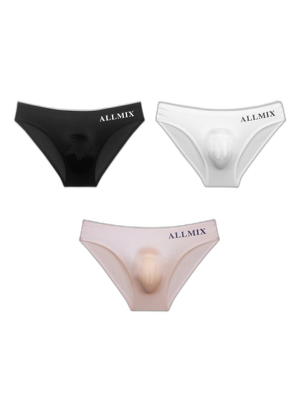 3 Pack ALLMIX Men's Sport Seamless Pouch Briefs