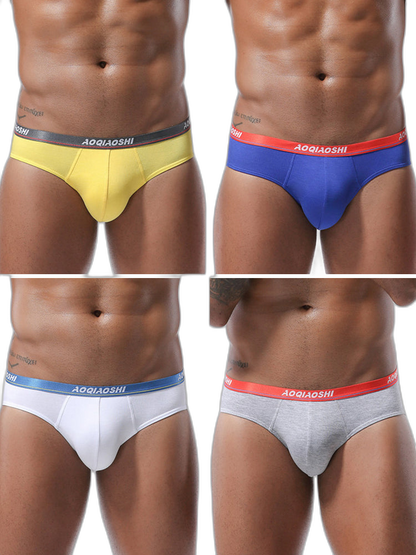4 Pack Men’s Stylish 3D U Convex Pouch Briefs