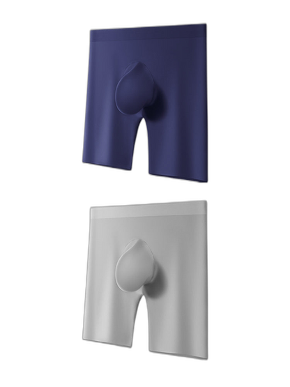 2 Pack Men's Ice Silk Anti-Chafing Quick-Dry Seamless Midway Briefs