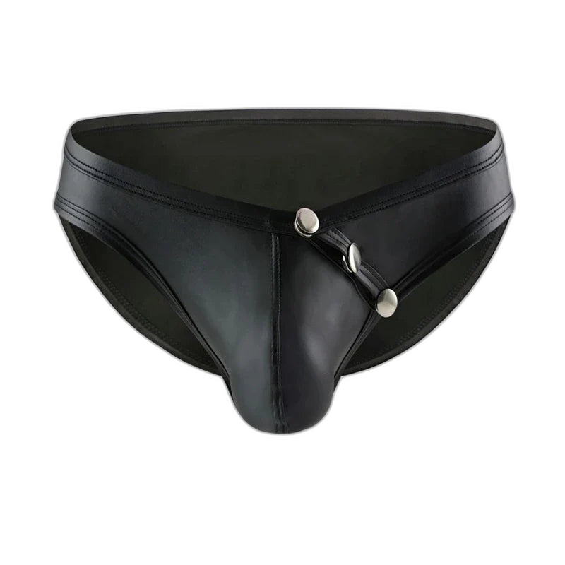 Men's Sexy Patent Leather Briefs