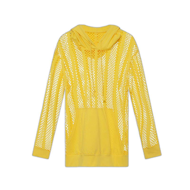 Mesh Long Sleeve Hoodie