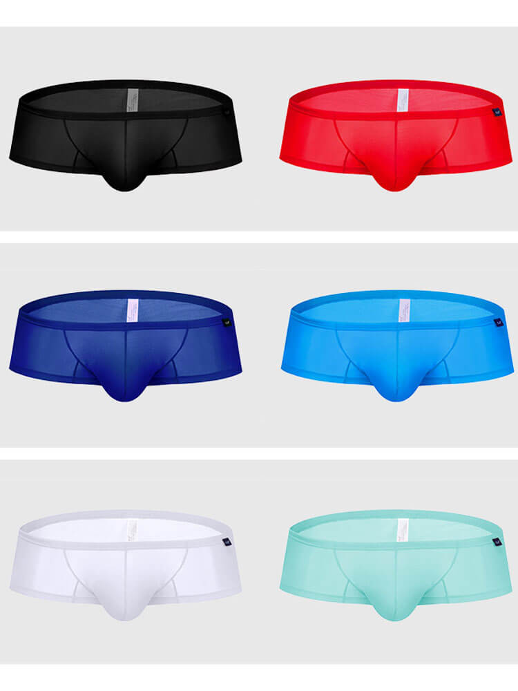 Men's Sexy Thin Low-Rise Ice Silk Boxer Briefs