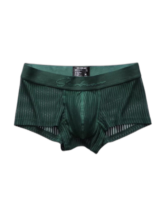 3 Pack Men's Striped Mesh Trunks with Comfort Pouch