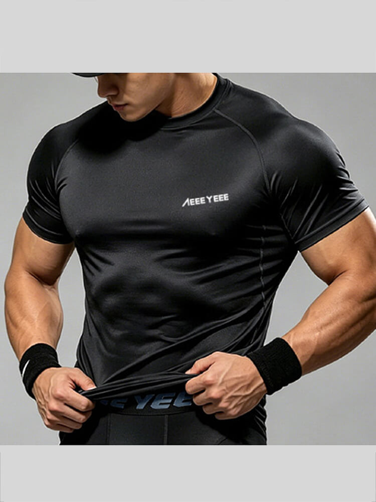 Men's Fitness Stretch Quick-Drying Tight T-Shirt Shorts