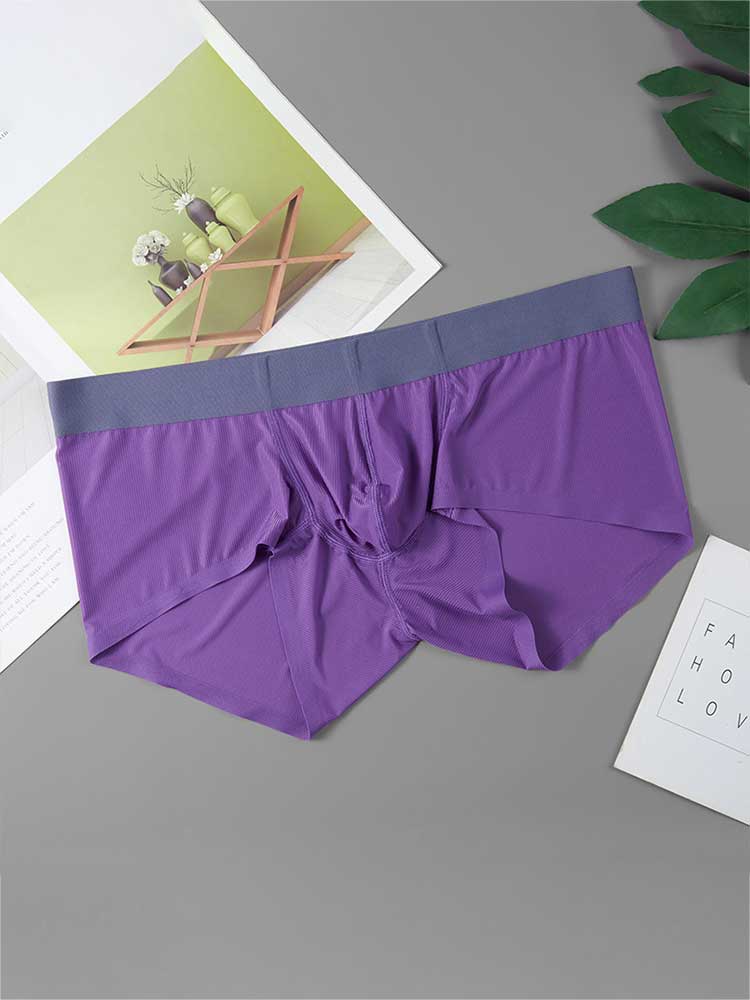 Men's Sheer Stretchy Seamless Anti-Chafing Boxer Briefs
