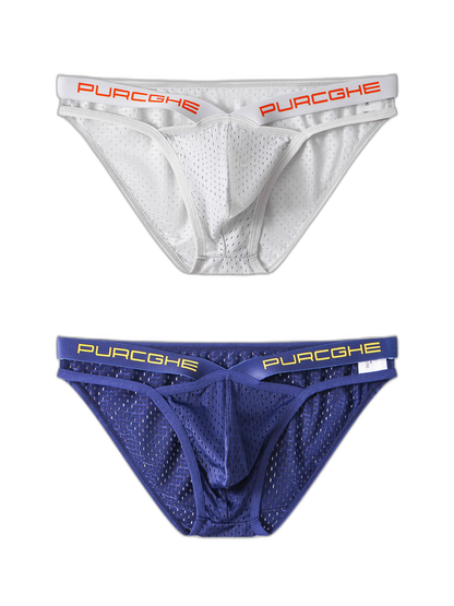 2 Pack Sexy Hollow Out Mesh Briefs for Men