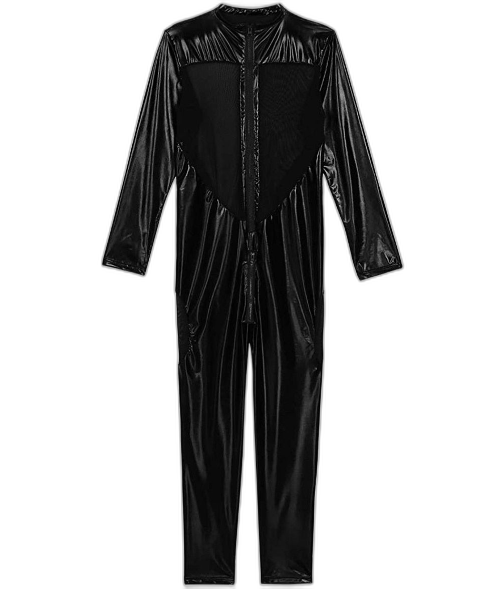 PVC Leather Mesh Kink Bodysuit