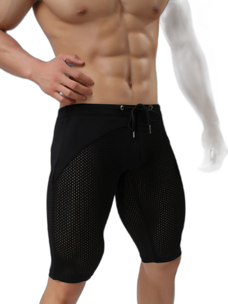 Men’s Athletic Compression Tight Shorts with Drawstring