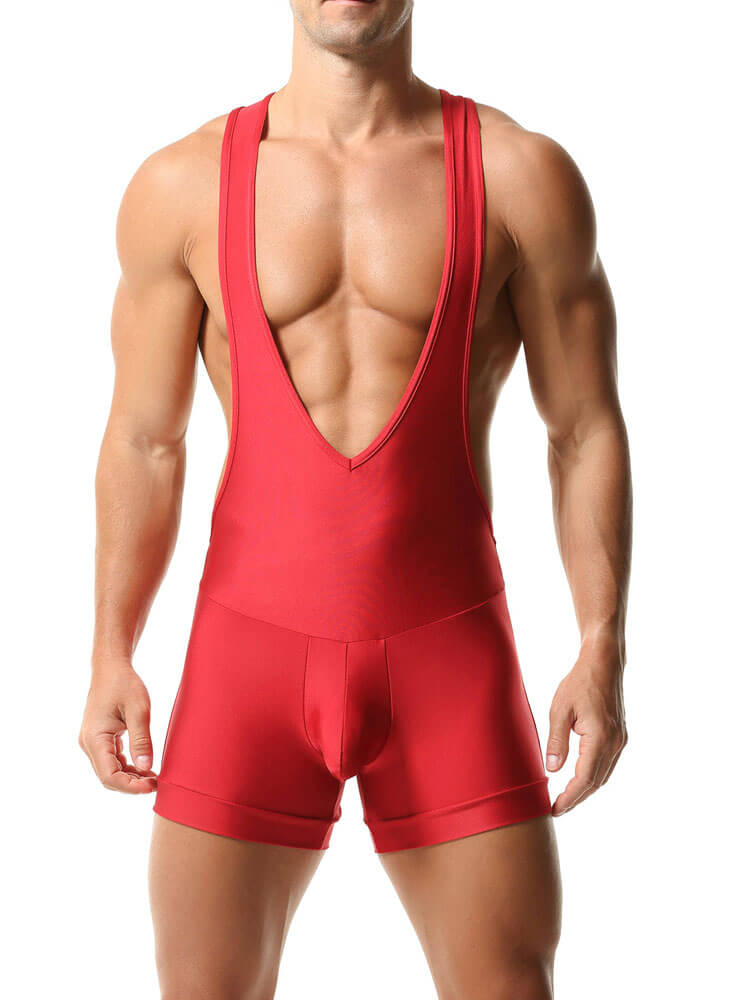 Men's Solid Quick-Dry Athletic Singlet Bodysuit
