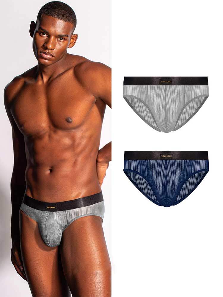 Men's Low-Rise Sexy Sheer Lace Breathable Briefs