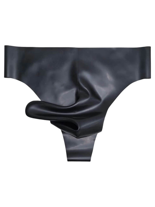 Men's Solid-Color Separate Pouch Latex Thong