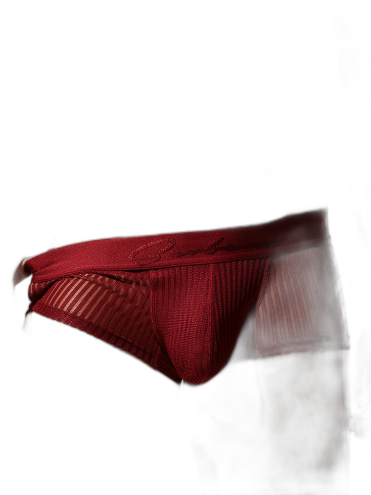 3 Pack Men's Striped Mesh Trunks with Comfort Pouch