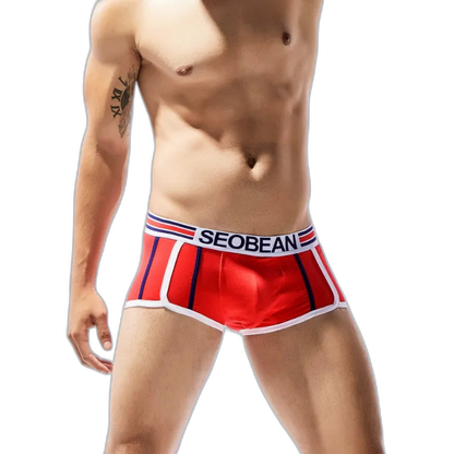 SEOBEAN Racing Stripes Low Rise Boxer Briefs