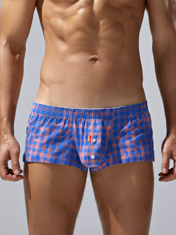Men's Checkered Pattern Boxer Briefs