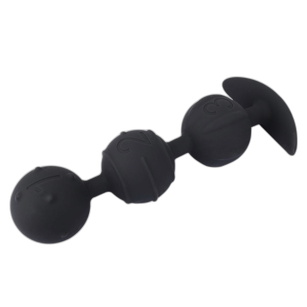Caden - Silicone Anal Beads - 3 Beads with Tail