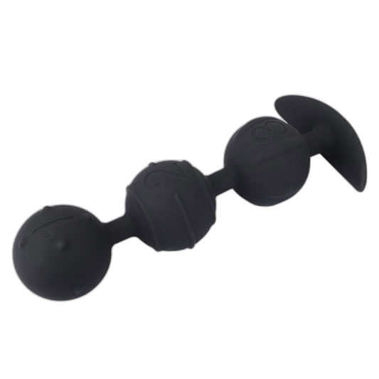 Caden - Silicone Anal Beads - 3 Beads with Tail