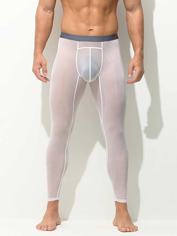 Men's Tight Stretchy Sheer Athletic Base Layer Leggings