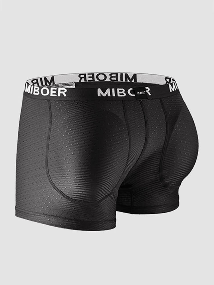 Men's U-Pouch Shaping Butt-Lifting Solid Trunks
