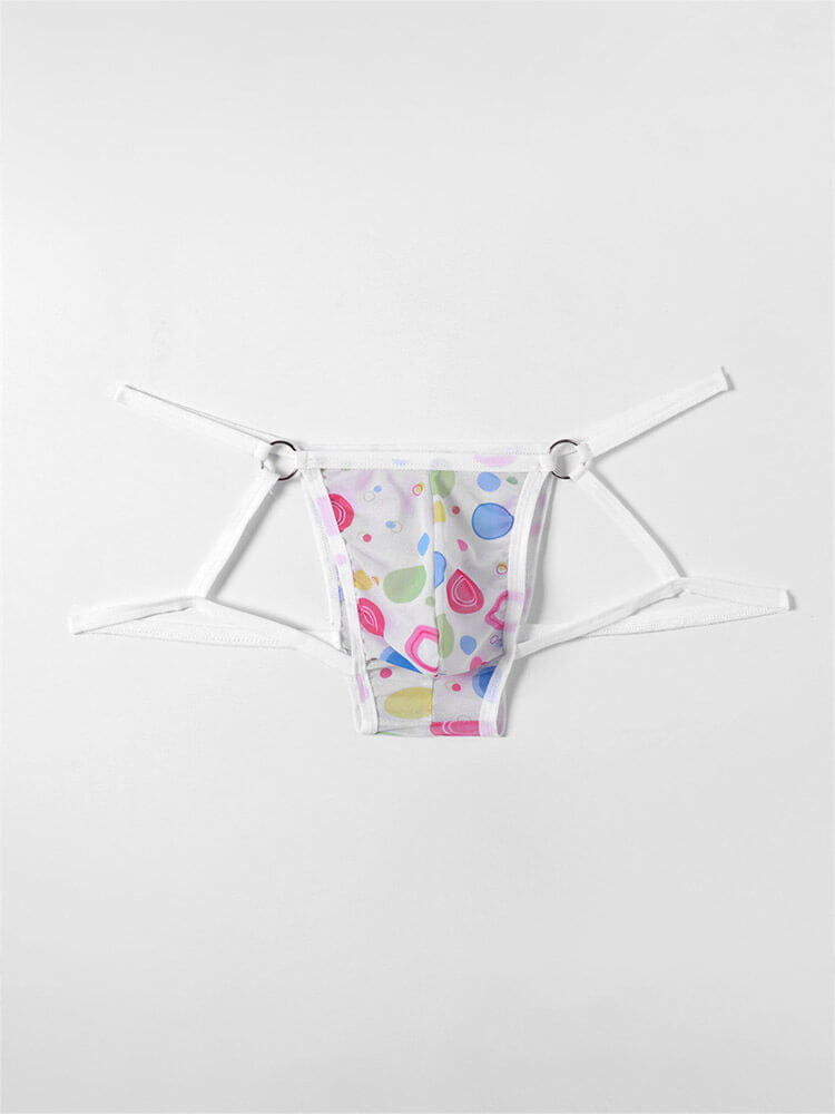 Men's Sexy Colorful Polka Dot Mesh Briefs