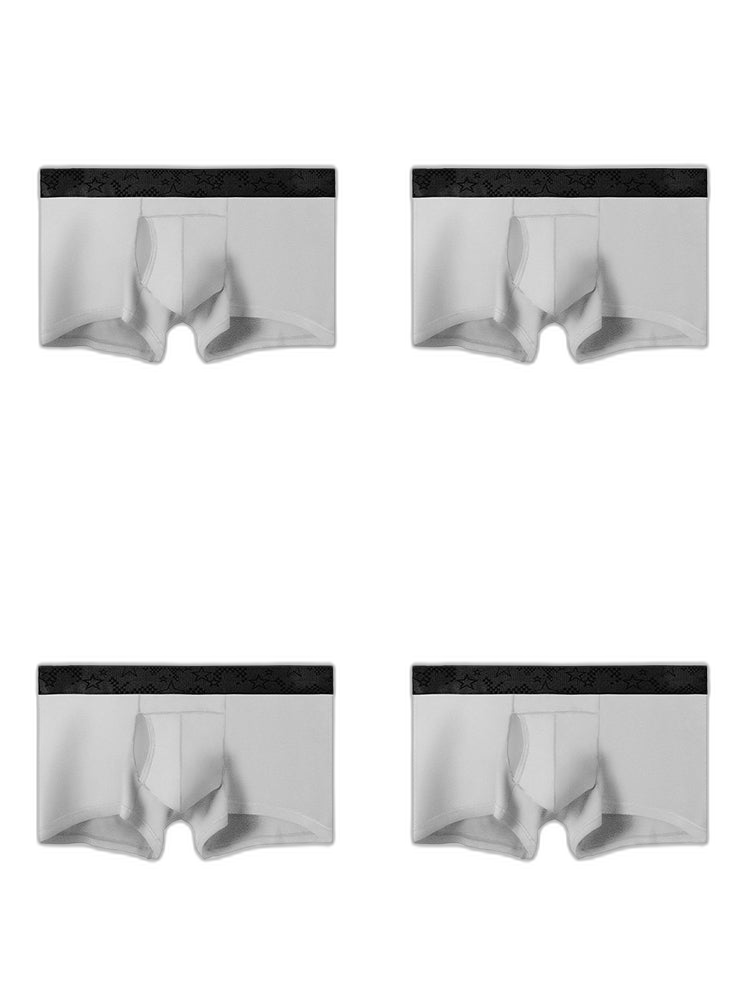 4 Pack Men’s Support Pouch Trunks With Functional Fly
