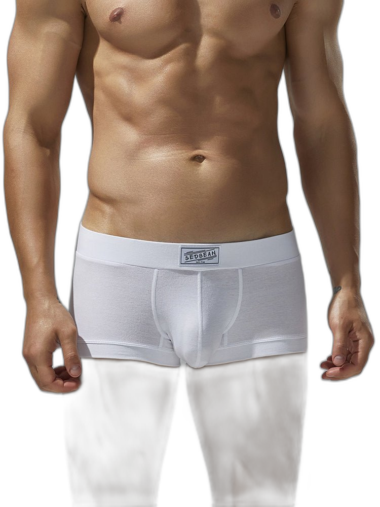 2 Pack Men's Low-Rise Solid Breathable Cotton Trunks